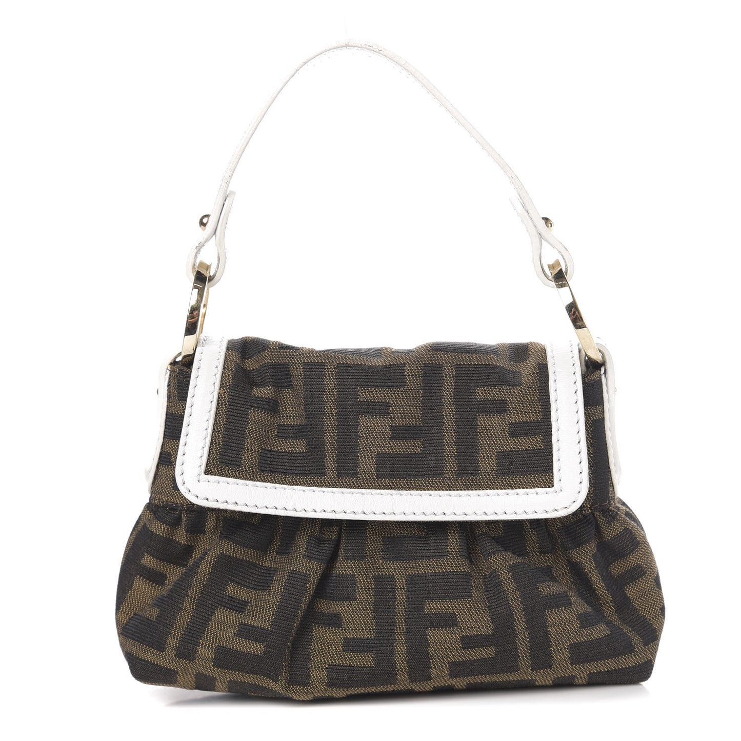 Zucca Cuoio Lucido Mini Chef Shoulder Bag Tobacco White