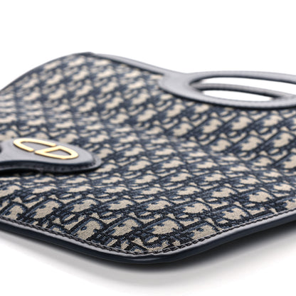 Christian Dior Oblique Fold Over Clutch Blue 11 of 14