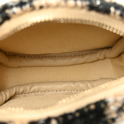 Chanel Tweed Shearling Quilted Chanel Wallet On Chain WOC and Coin Purse Beige Black 11 of 14