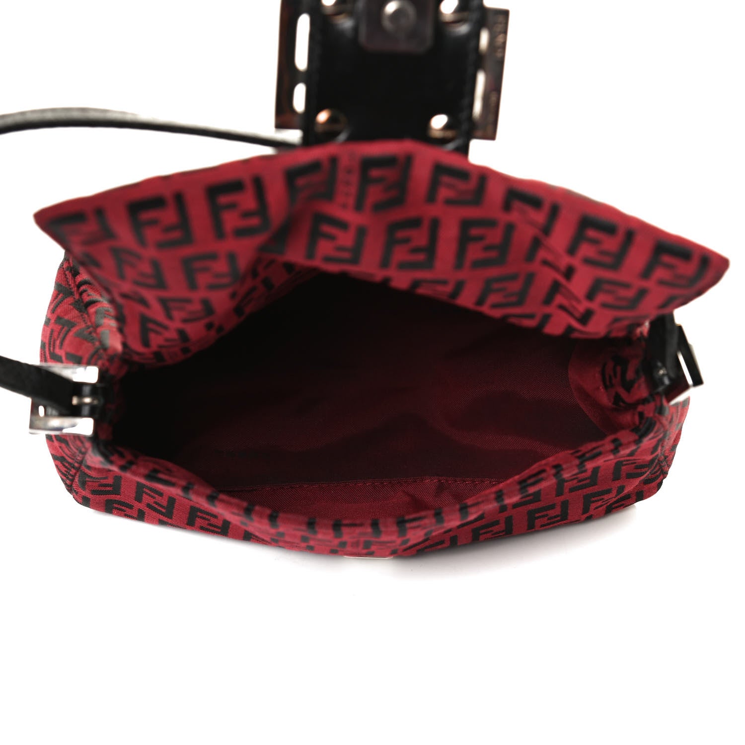 Fendi Zucchino Mini Mama Baguette Black Red 5 of 14