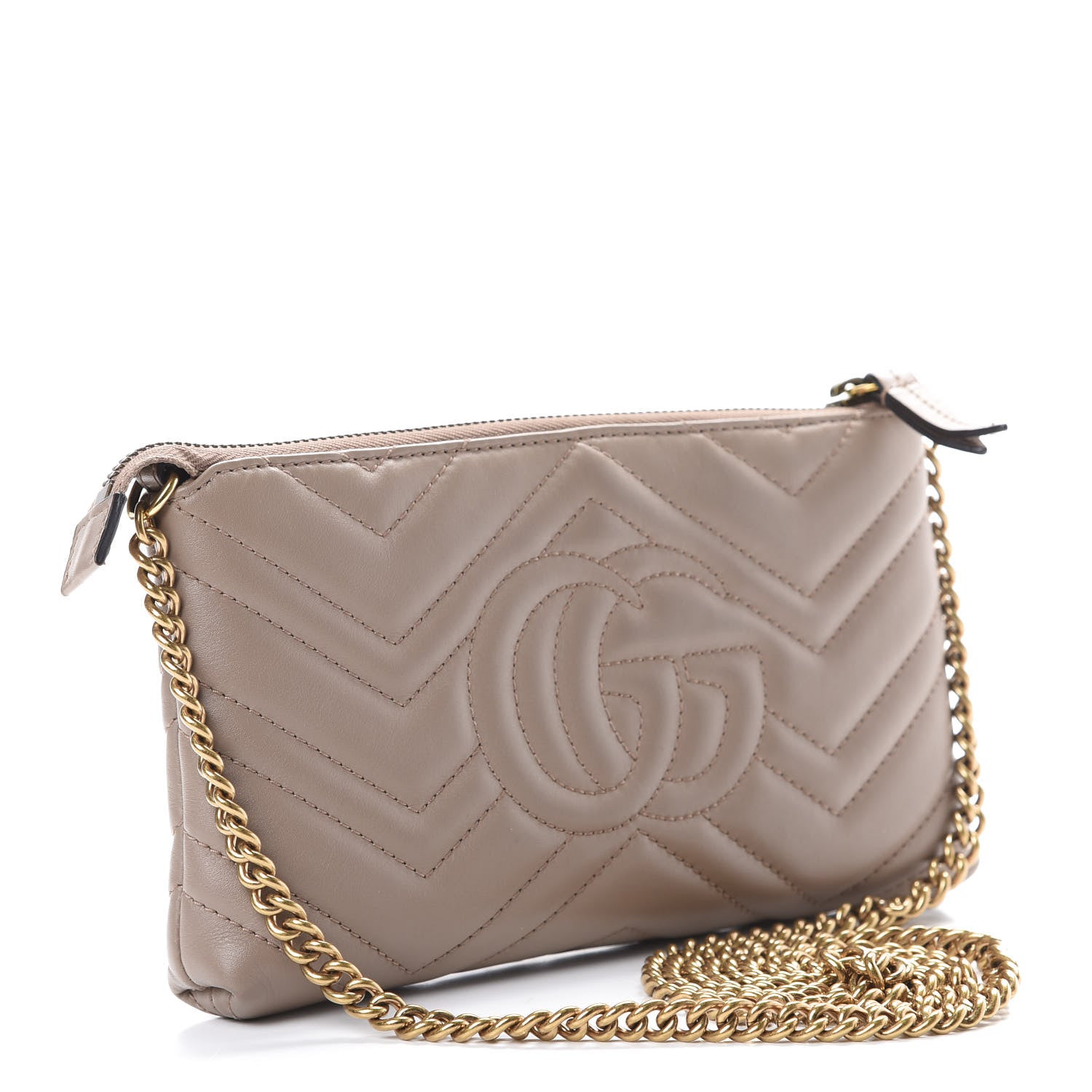 Gucci Calfskin Matelasse Mini GG Marmont Chain Bag Porcelain Rose 2 of 11