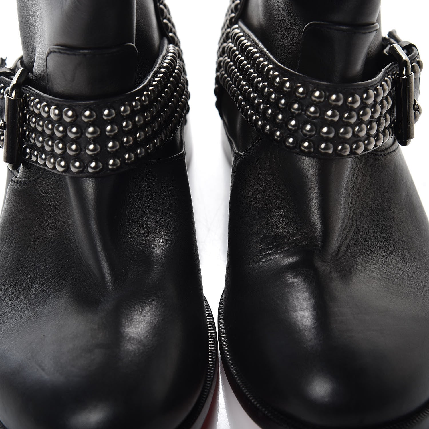 Christian Louboutin Calfskin Studded Bicloubutu 70 Boots 38 Black 9 of 9