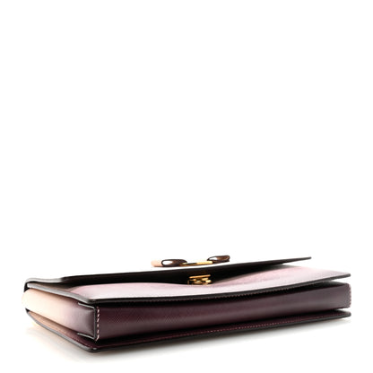 Salvatore Ferragamo Hammered Calfskin Vara Bow Chain Flap Crossbody  Pink Purple 4 of 9