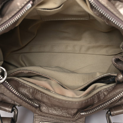 Chloe Metallic Calfskin Paddington Satchel Taupe 5 of 13