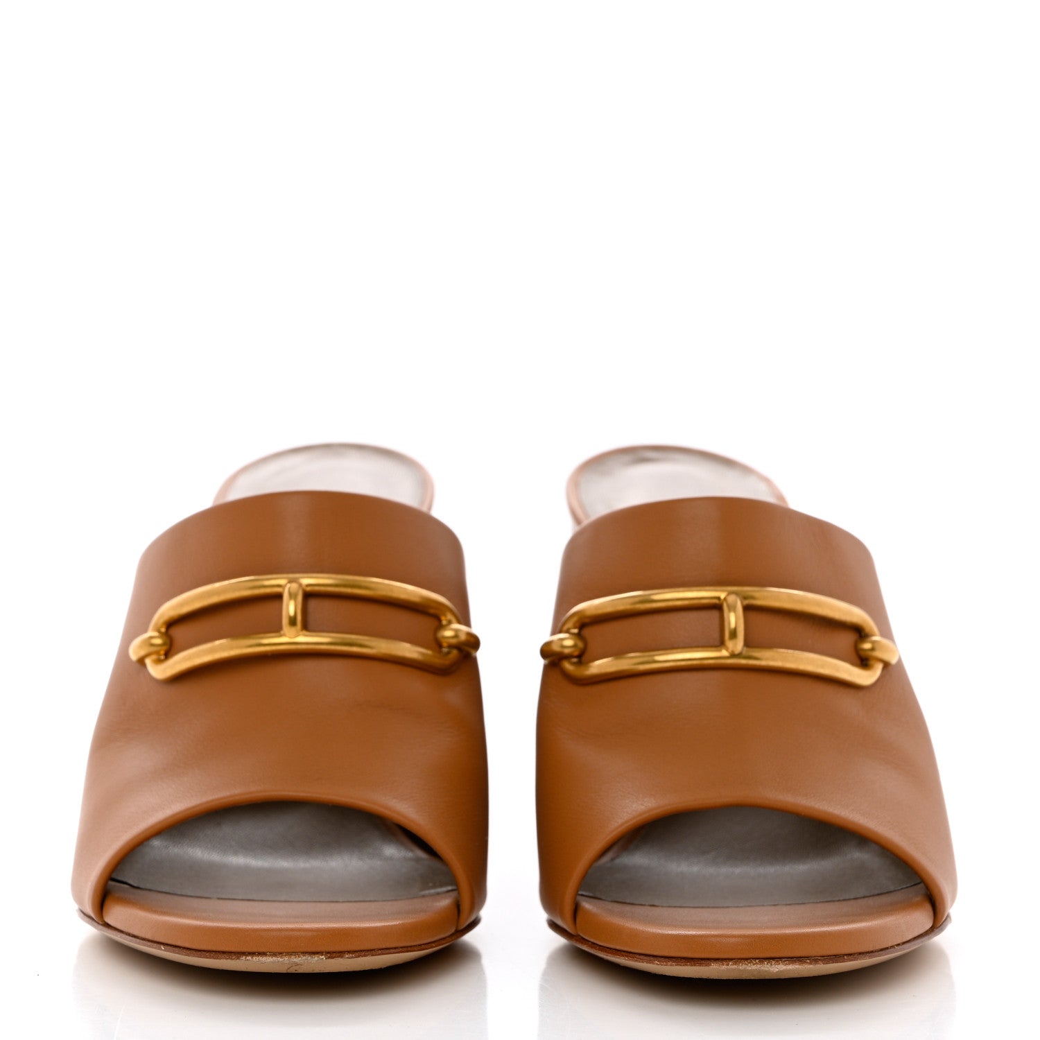 Hermes Calfskin Camilla Mules 36.5 Beige Dore 2 of 12
