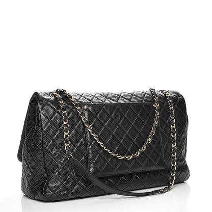 Chanel Calfskin Quilted XXL Travel Flap Bag Black 3 of 8