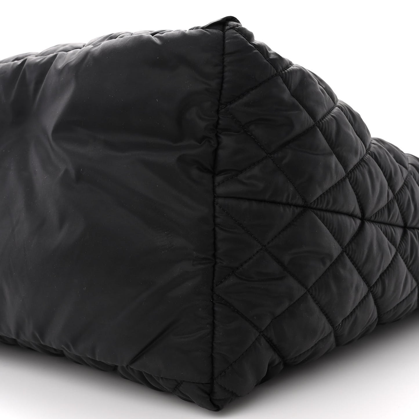 Nylon Quilted Large Coco Cocoon Tote Black