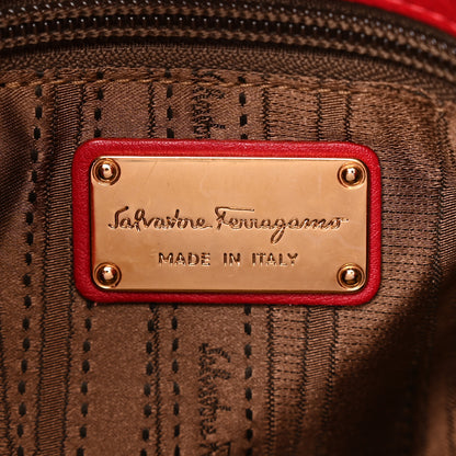 Salvatore Ferragamo Calfskin Chain Gancini Shoulder Bag Red 6 of 12