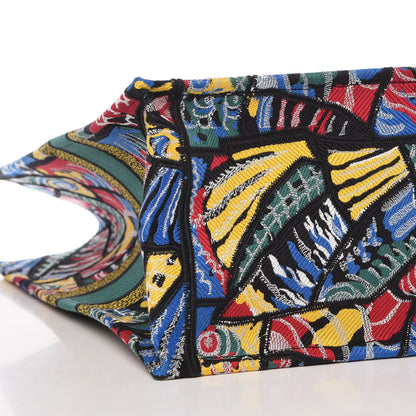 Christian Dior Canvas Embroidered Butterfly Book Tote Black Multicolor 8 of 10