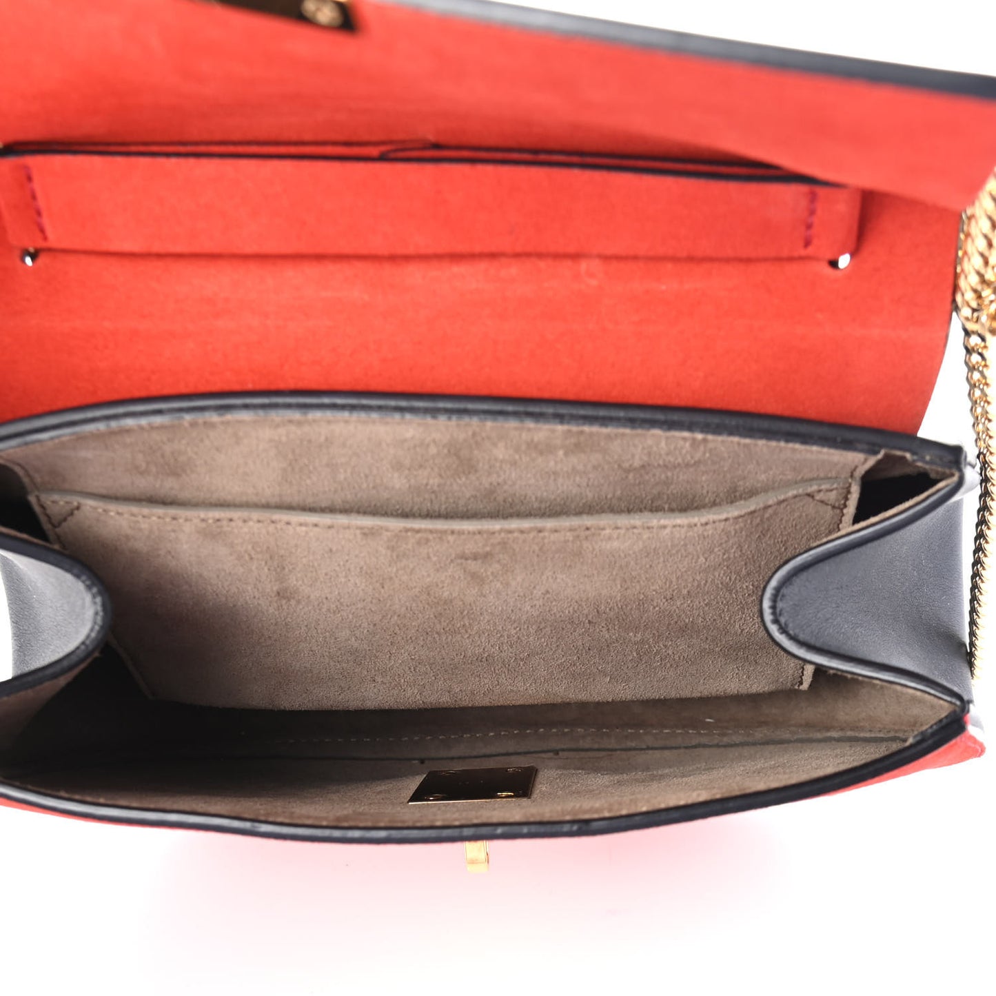 Suede Smooth Calfskin Drew Shoulder Bag Plaid Red