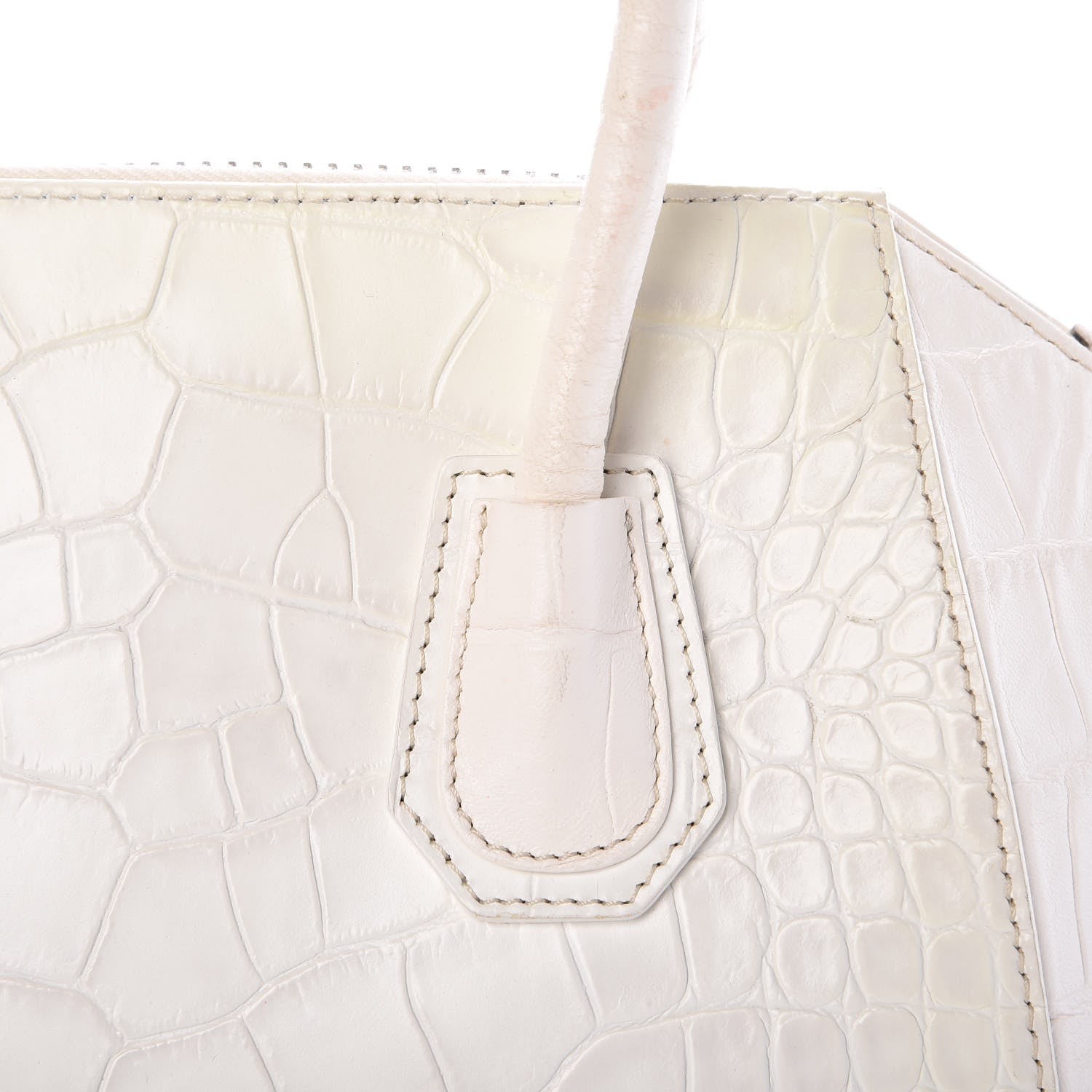 Givenchy Calfskin Crocodile Embossed Small Antigona White 14 of 26