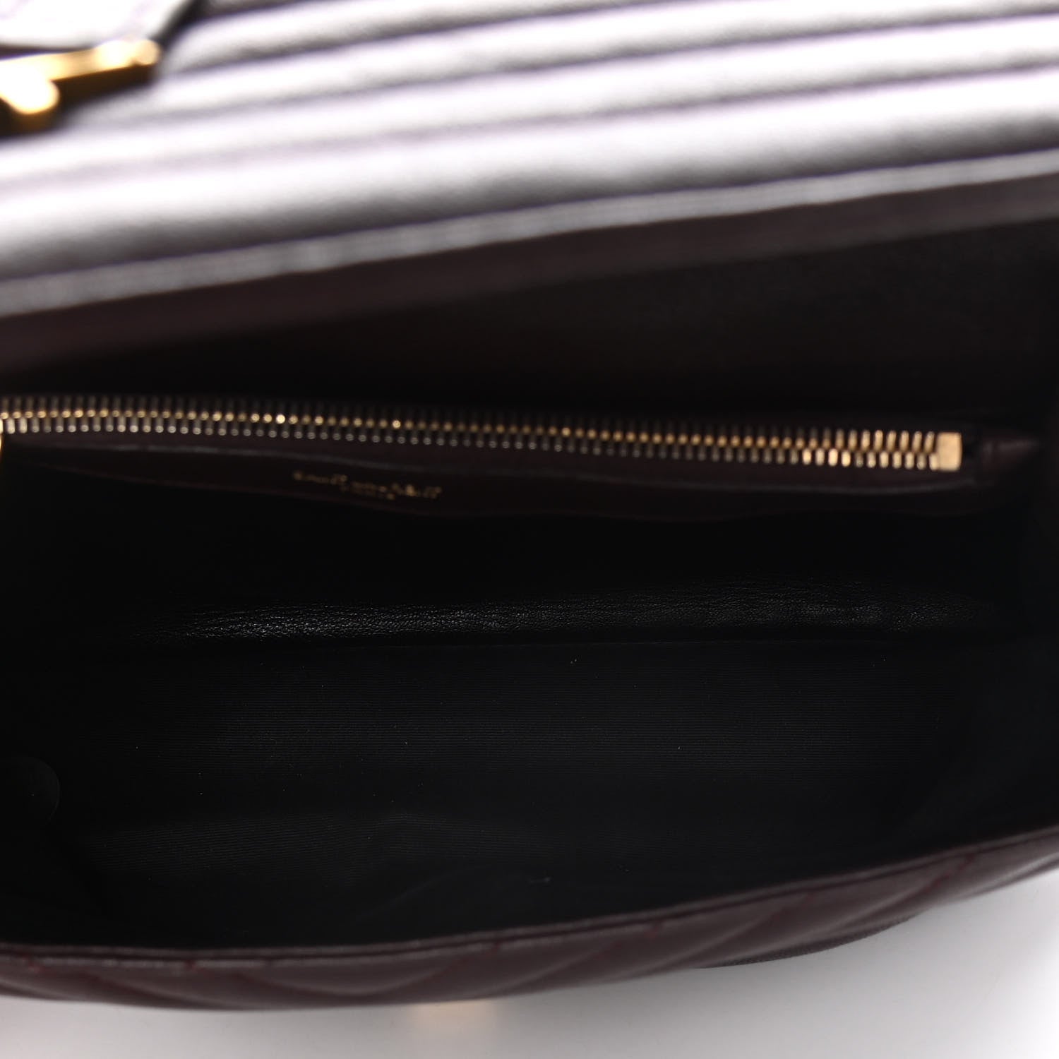 Saint Laurent Sheepskin Matelasse Chevron Monogram Large College Satchel Bordeaux 5 of 24