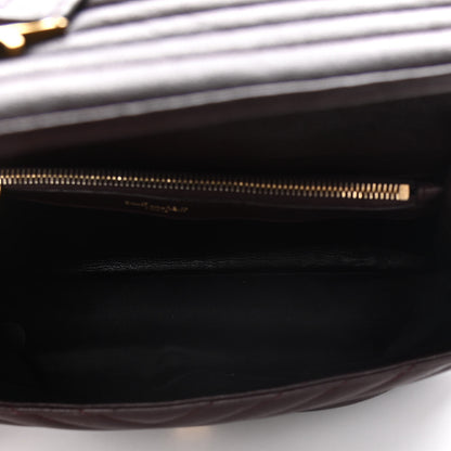 Saint Laurent Sheepskin Matelasse Chevron Monogram Large College Satchel Bordeaux 5 of 24