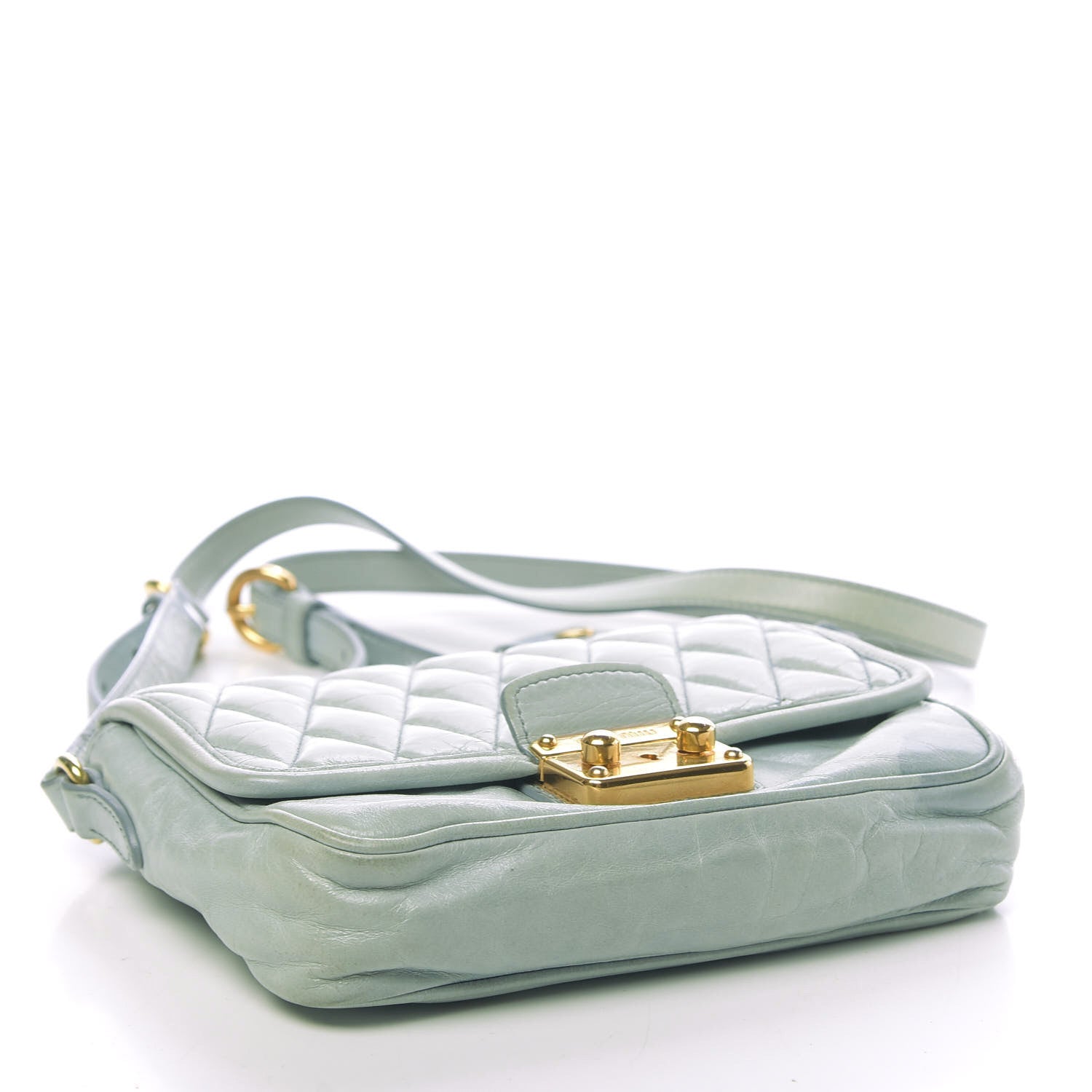 Miu Miu Vitello Shine Trapu Crossbody Bag Astrale 4 of 15