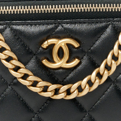 Chanel Lambskin Quilted Sweetheart Vanity Case Black 9 of 12