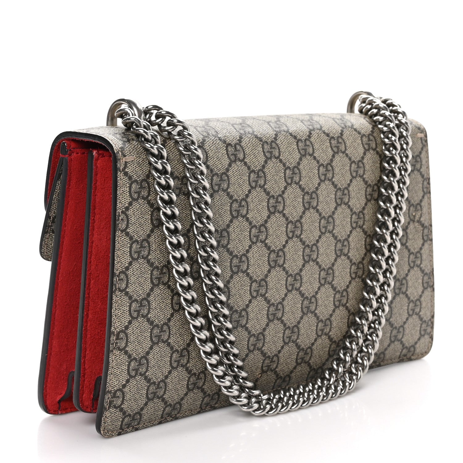 Gucci GG Supreme Monogram Small Dionysus Shoulder Bag Red 3 of 15