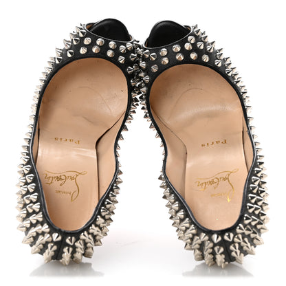Christian Louboutin Nappa Lady Peep Spikes 150 Pumps 35 Black Silver 2 of 11