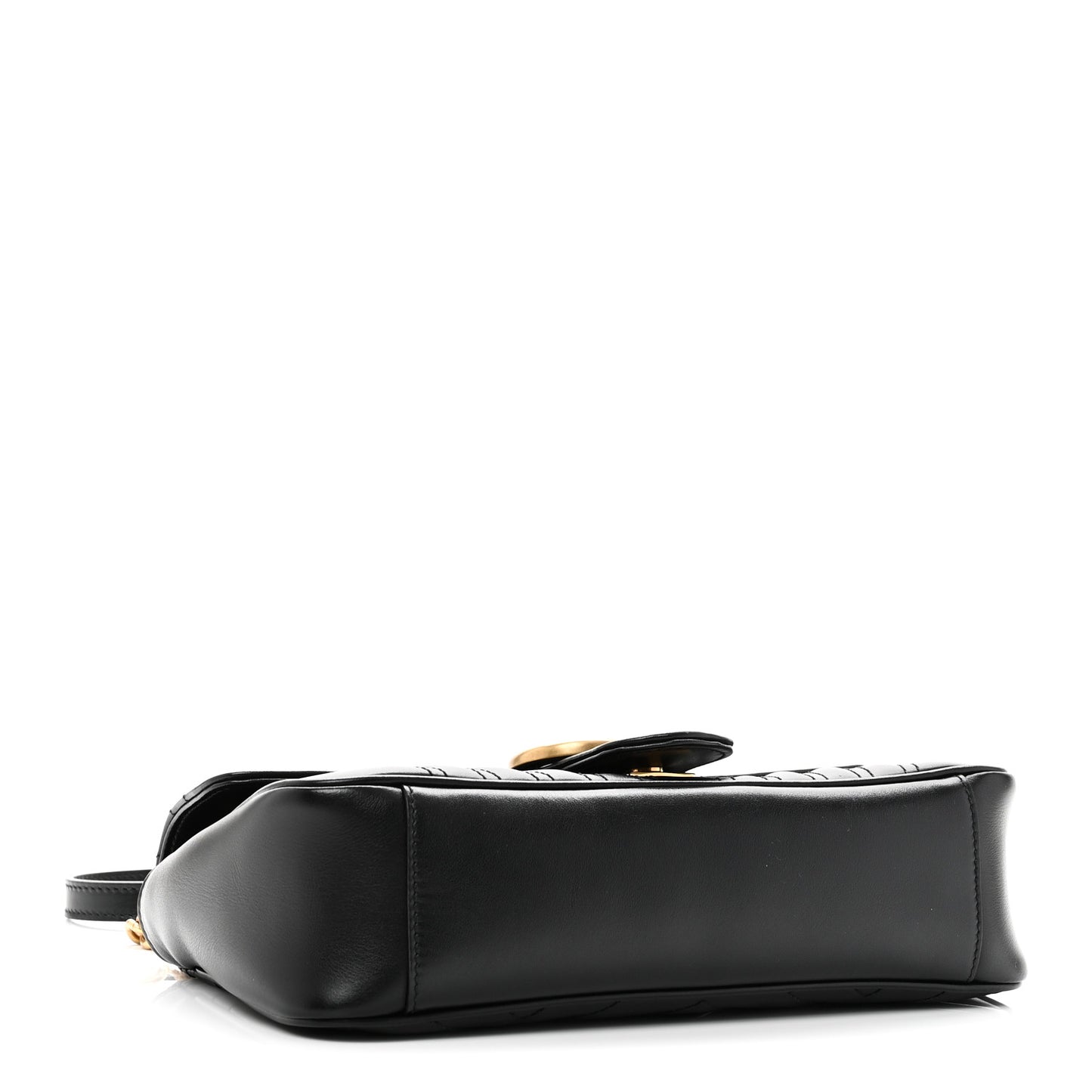 Calfskin Matelasse Small GG Marmont Shoulder Bag Black