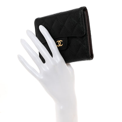Chanel Caviar Quilted Compact Flap Wallet Black 2 of 8