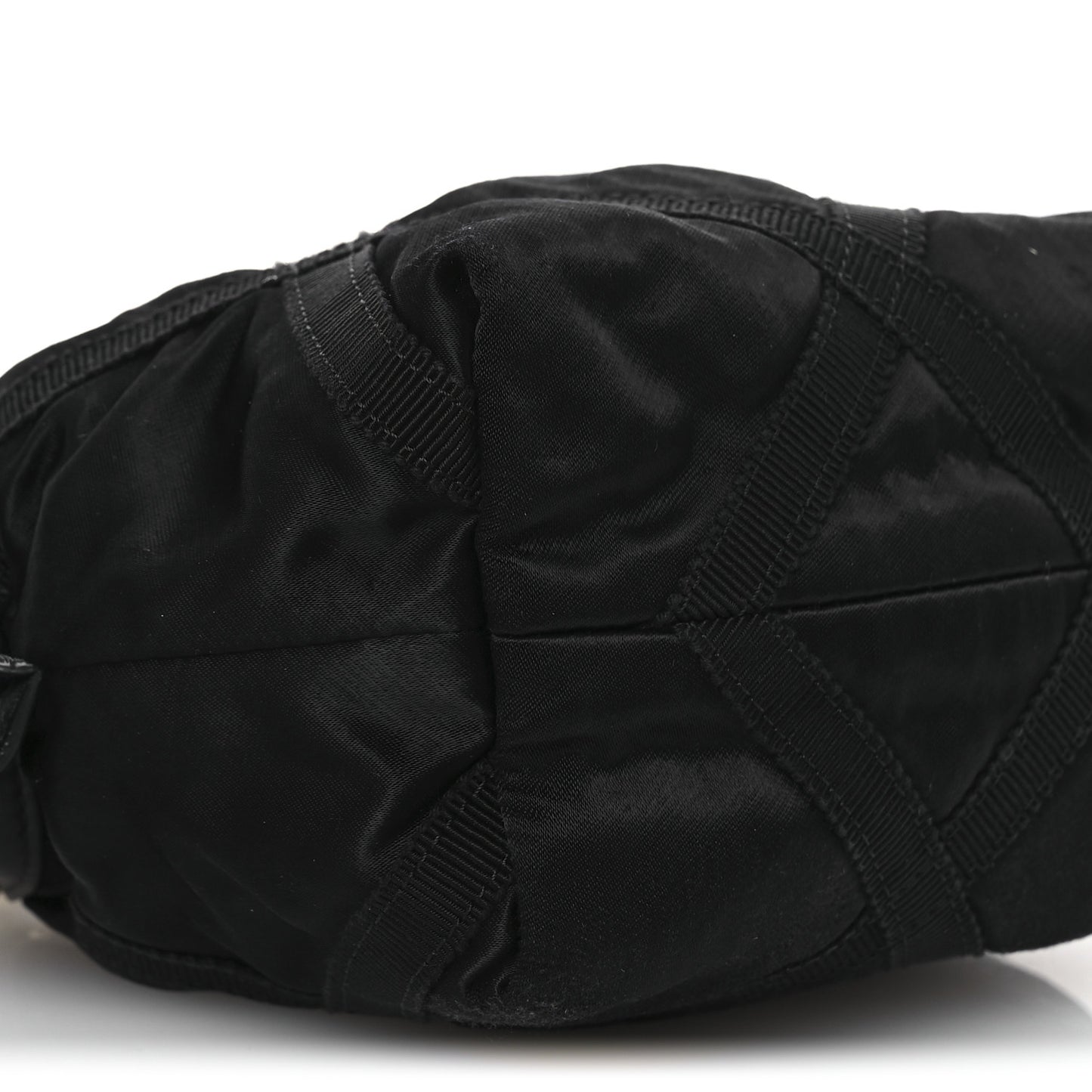 Nylon Grosgrain Quilted Lifestyle Clutch With Chain Black