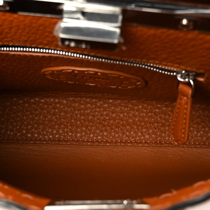 Fendi Cuoio Romano Snakeskin Selleria Mini Peekaboo Iconic Satchel Cappuccino 5 of 11