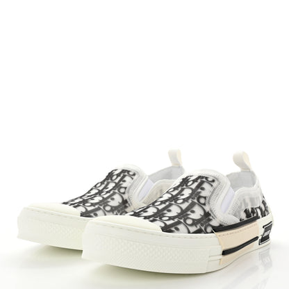 Christian Dior Technical Canvas Oblique Mens B23 Slip On Sneakers 42 Black White 3 of 8