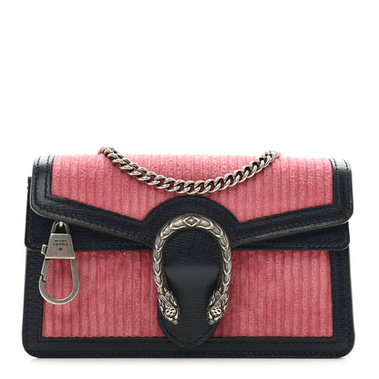Gucci Lanzo Stretch Cord Azalea Calfskin Super Mini Dionysus Shoulder Bag Pink Blue 1 of 10