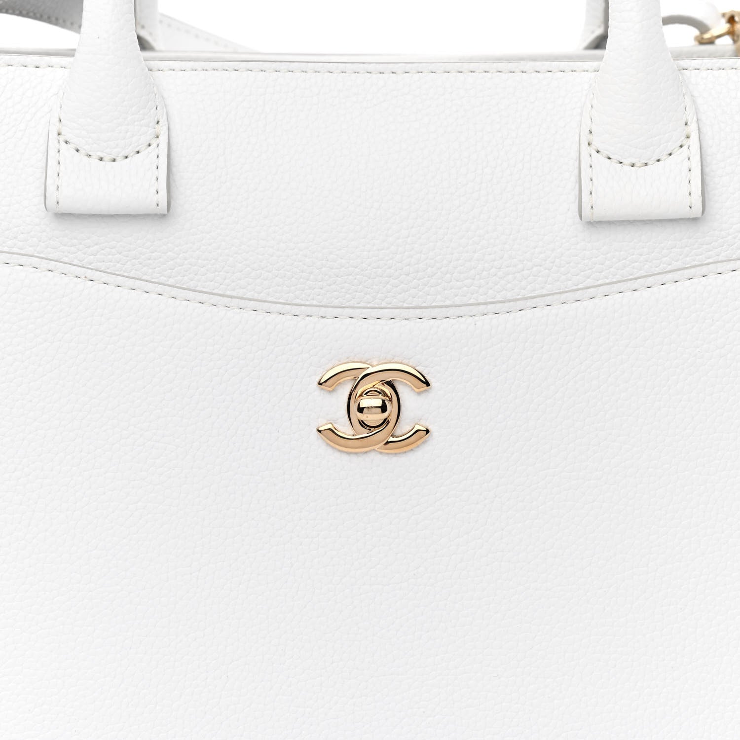 Chanel Grained Calfskin Small Neo Executive Shopper Tote White 7 of 9