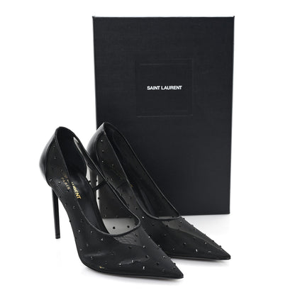 Saint Laurent Rhinestone Mesh 105 Anja Pumps 39.5 Black 9 of 9