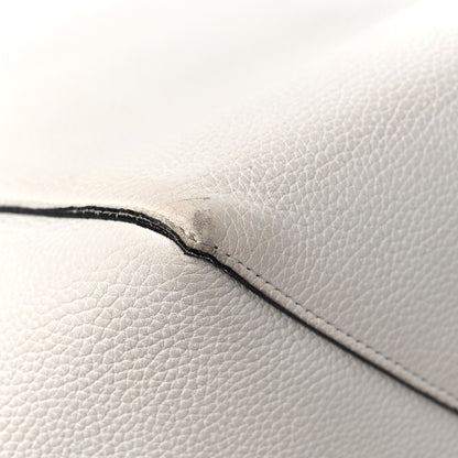 Celine Grained Calfskin Medium Horizontal Cabas Phantom White 10 of 14