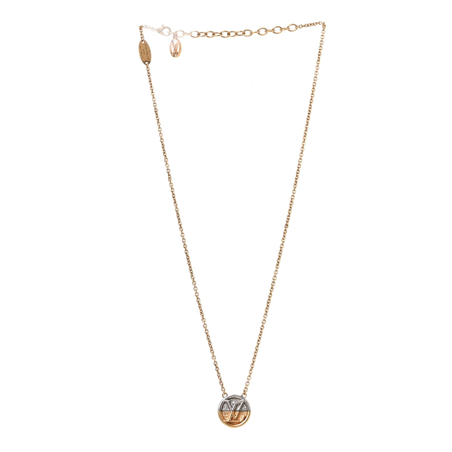 Metal L to V Necklace Gold Silver