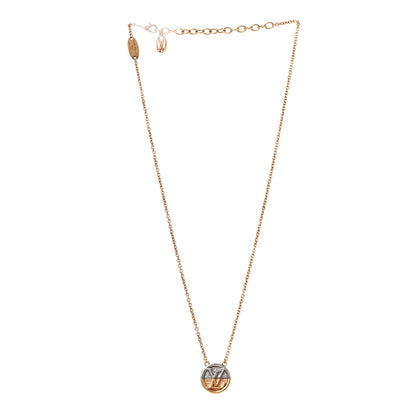 Louis Vuitton Metal L to V Necklace Gold Silver 3 of 5
