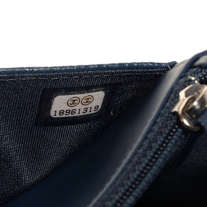 Chanel Caviar Timeless CC Wallet on Chain WOC Navy Blue 8 of 9