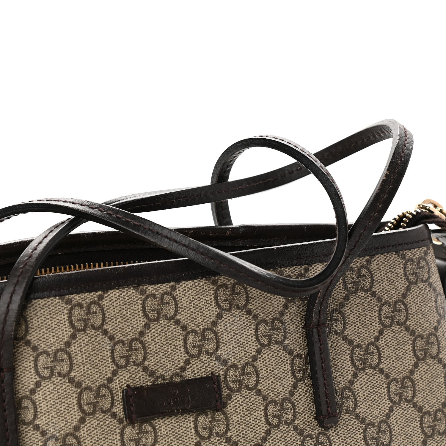 Gucci GG Supreme Monogram Small Zippered Tote Dark Brown 7 of 11