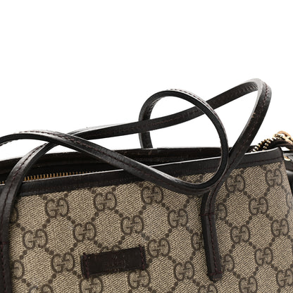 Gucci GG Supreme Monogram Small Zippered Tote Dark Brown 7 of 11