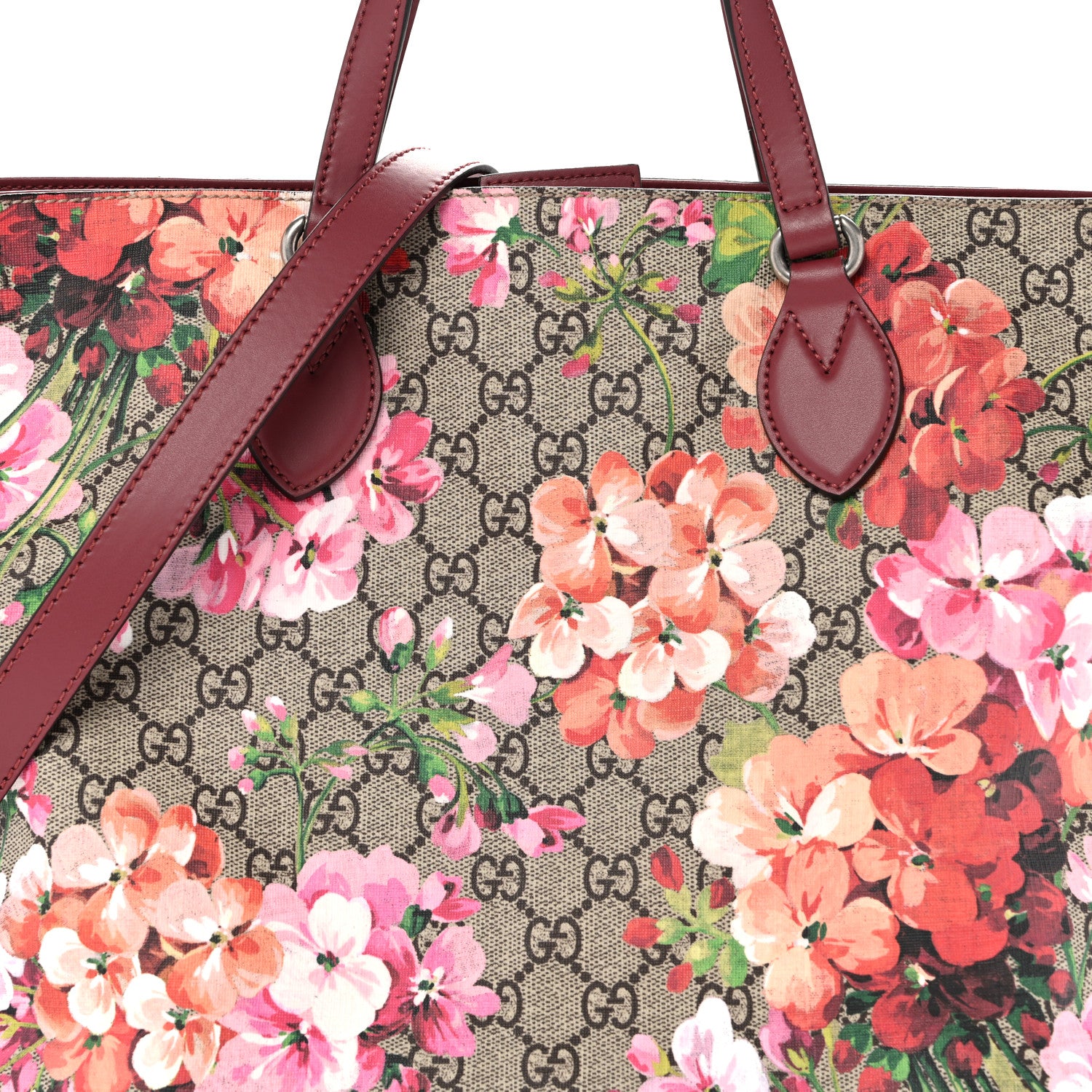 Gucci Soft GG Supreme Monogram Blooms Medium Crossbody Tote Beige Multicolor Dry Rose 8 of 12