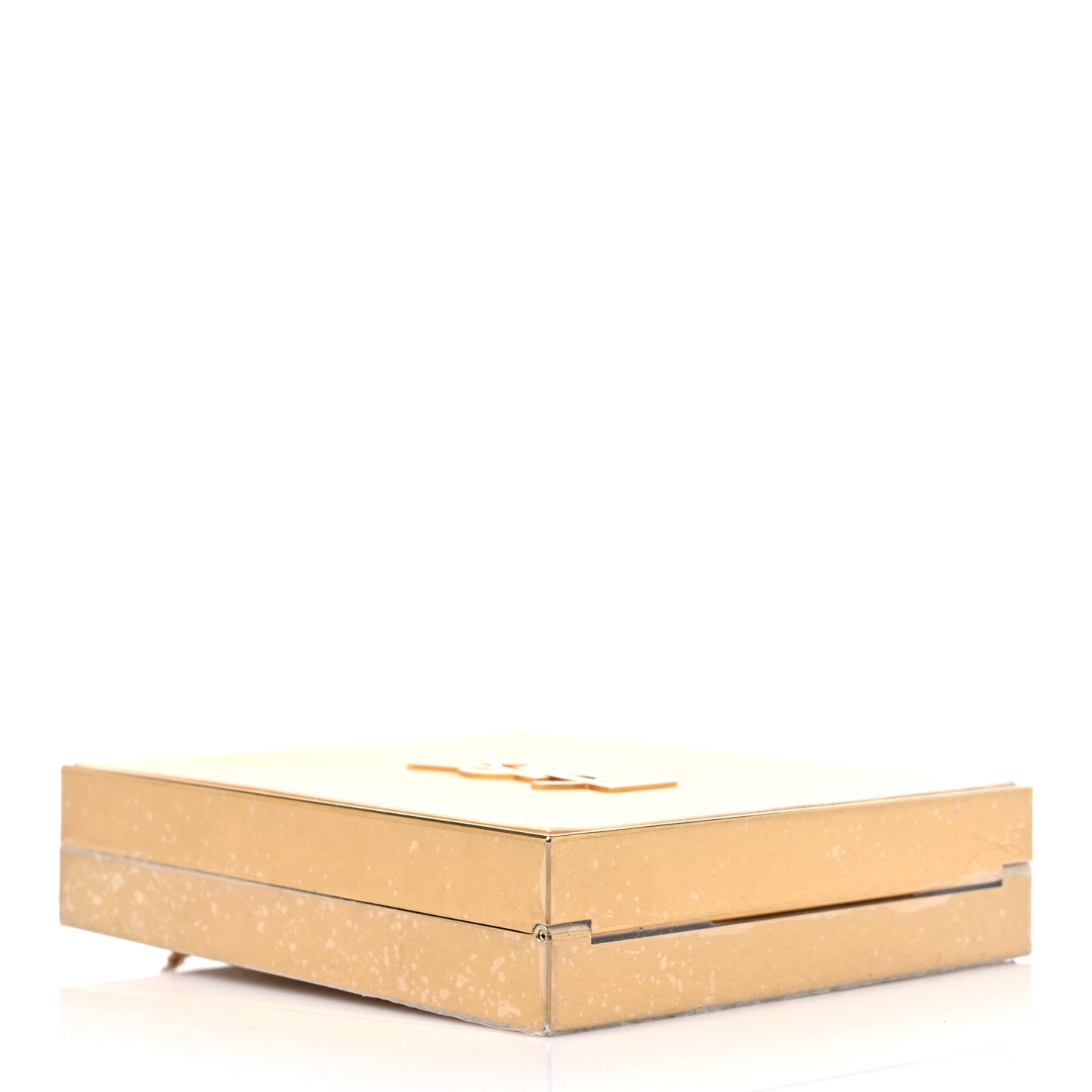 Plexiglass Monogram Minaudiere Tuxedo Box Clutch Pale Sun Oro Antico
