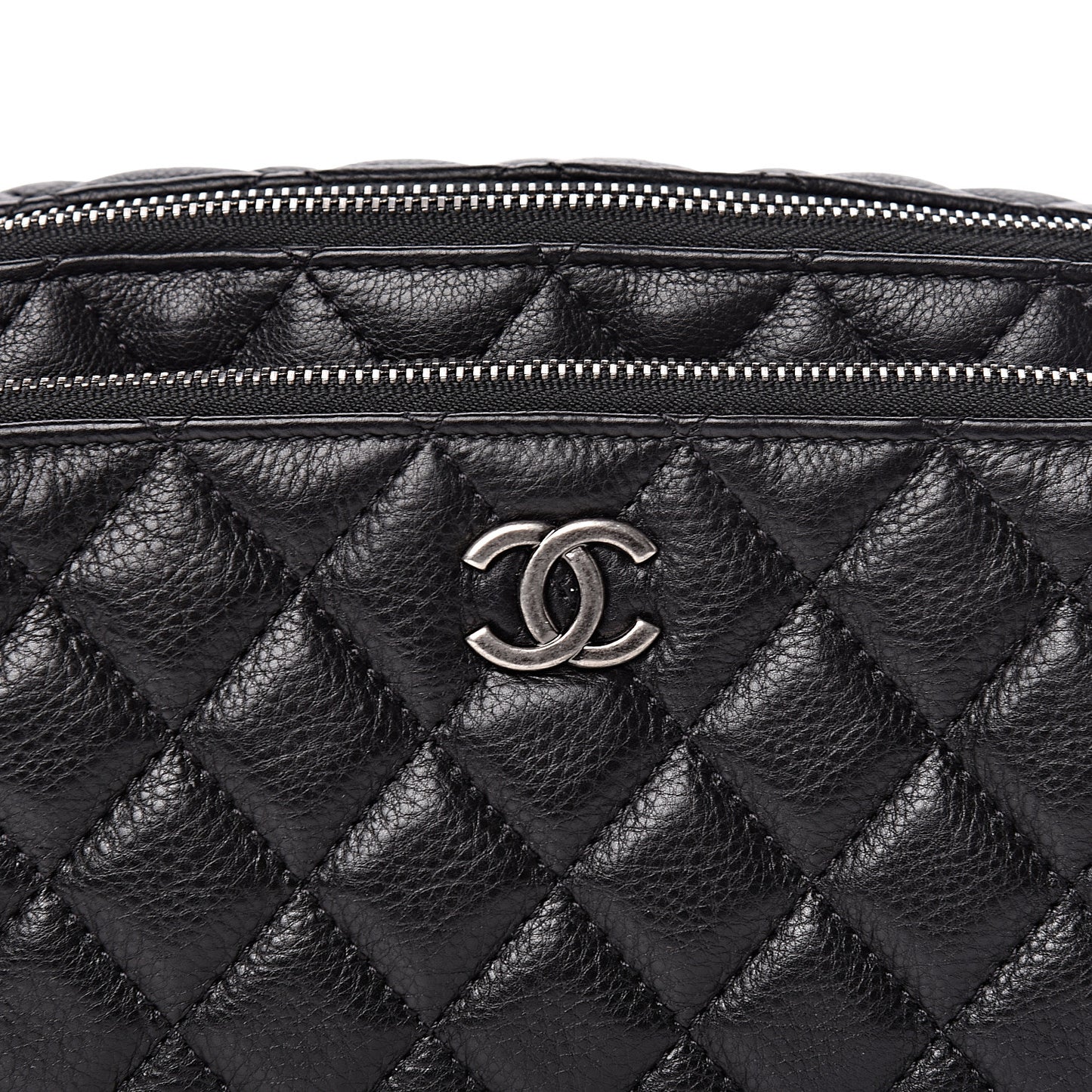 Calfskin Quilted Waist Bag Black