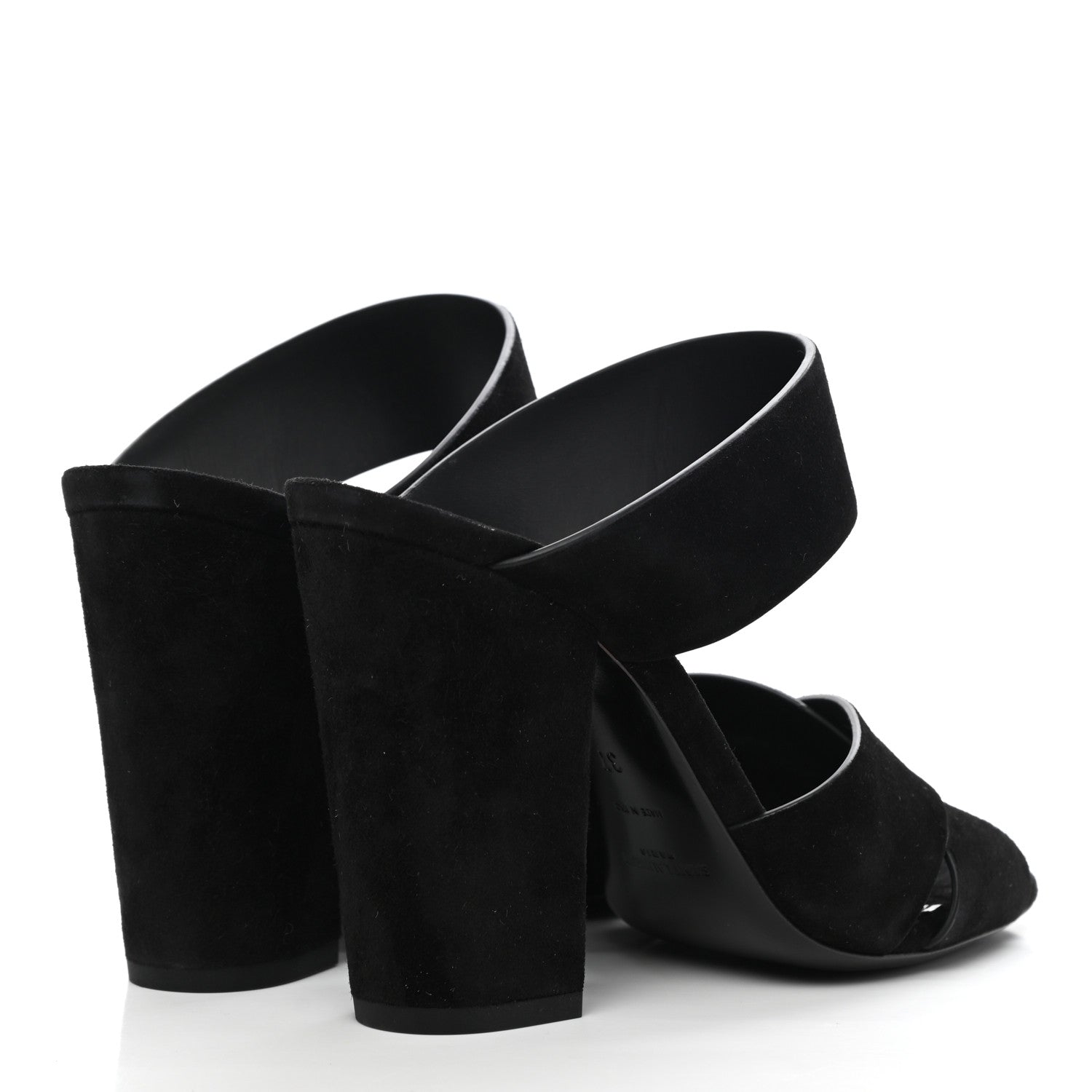Saint Laurent Suede Oak Mule Sandals 37 Black 4 of 9