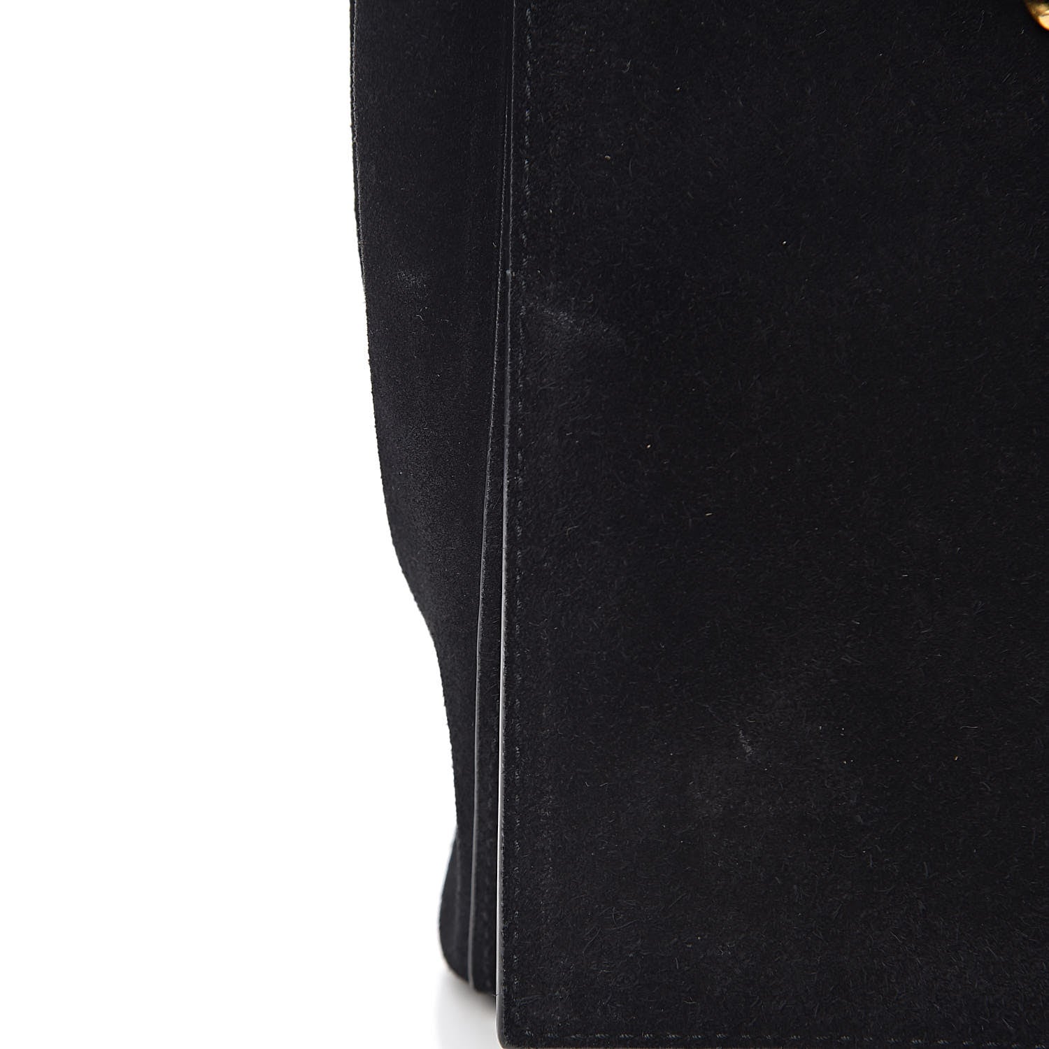 Saint Laurent Smooth Calfskin Suede Medium Reversible Monogram Kate Satchel Black 9 of 11