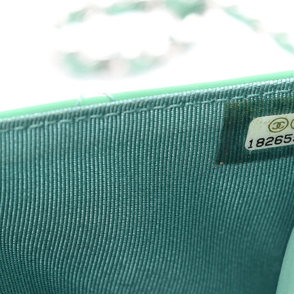Chanel Patent Quilted Wallet On Chain WOC Green 7 of 18