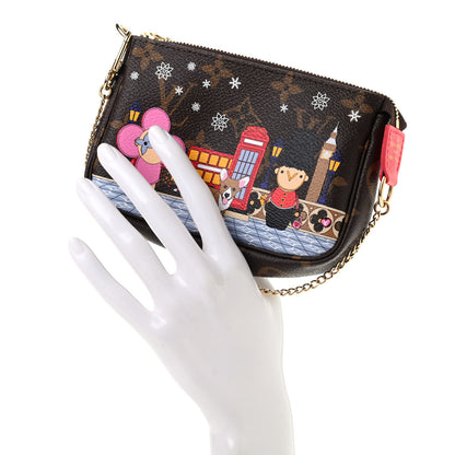 Louis Vuitton Monogram 2021 Christmas Animation London Mini Pochette Accessories Red 2 of 7