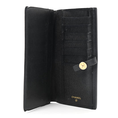 Chanel Grained Calfskin CC Button Long Wallet Black 5 of 11
