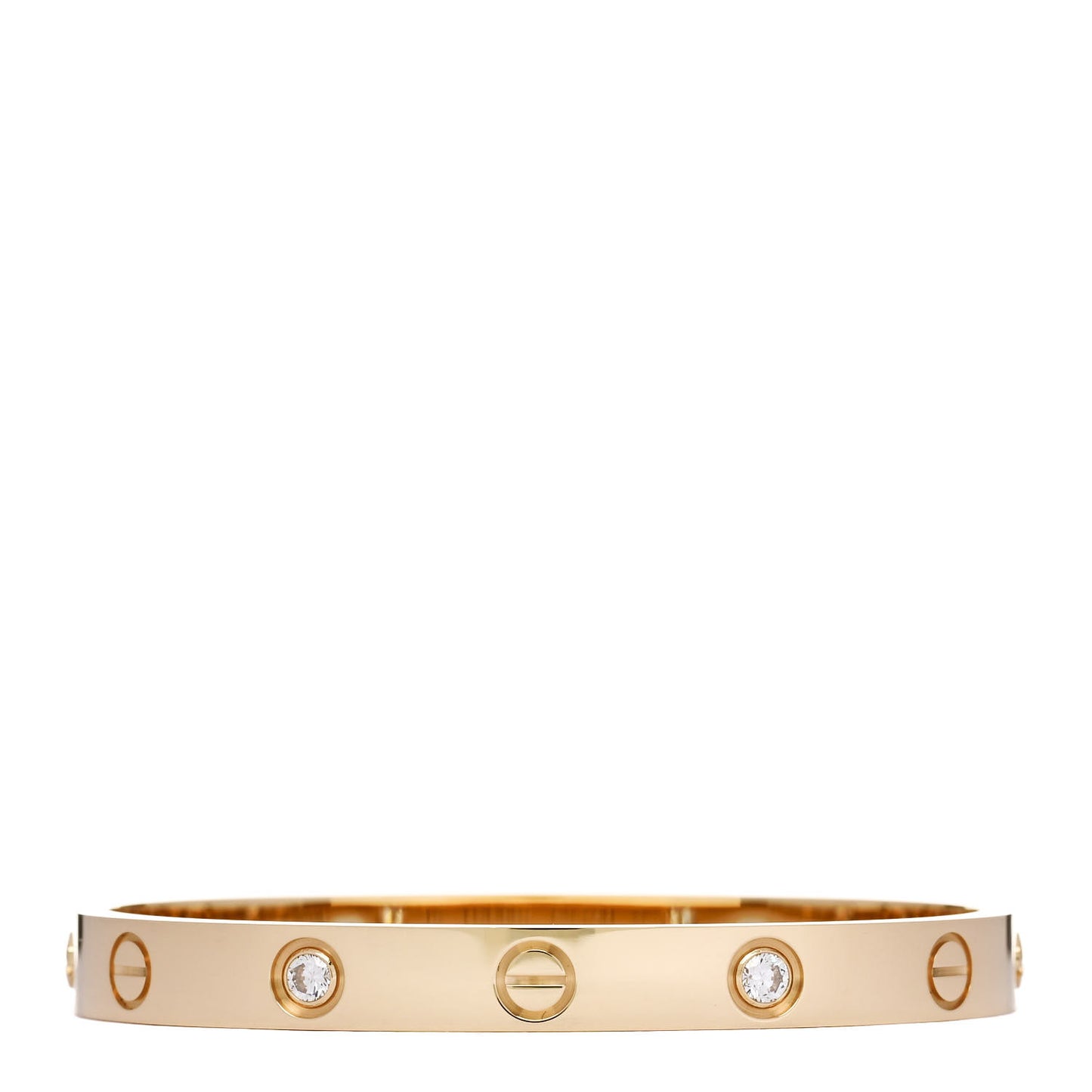 18K Yellow Gold 4 Diamond LOVE Bracelet 15