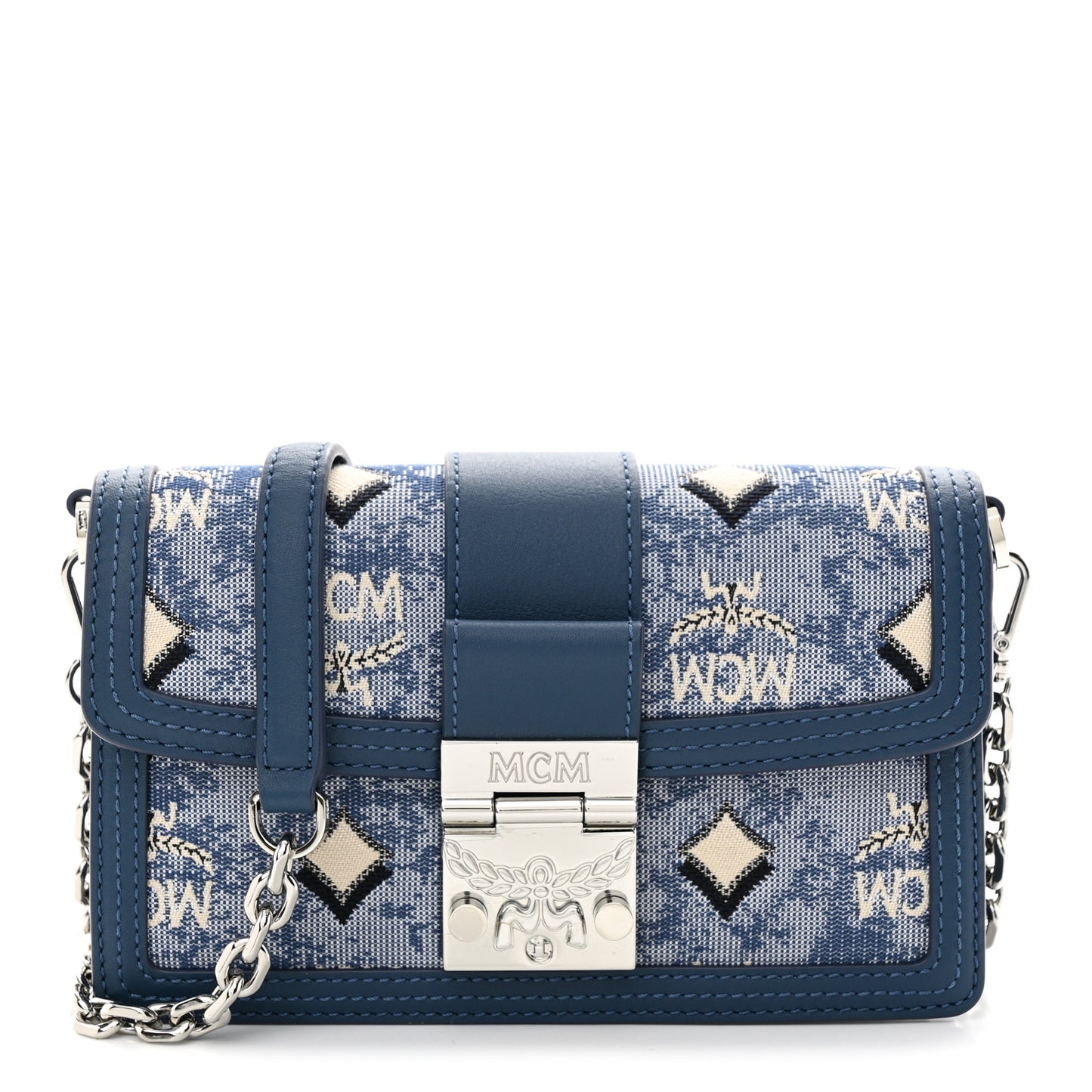 Vintage Jacquard Monogram Mini Tracy Crossbody Blue