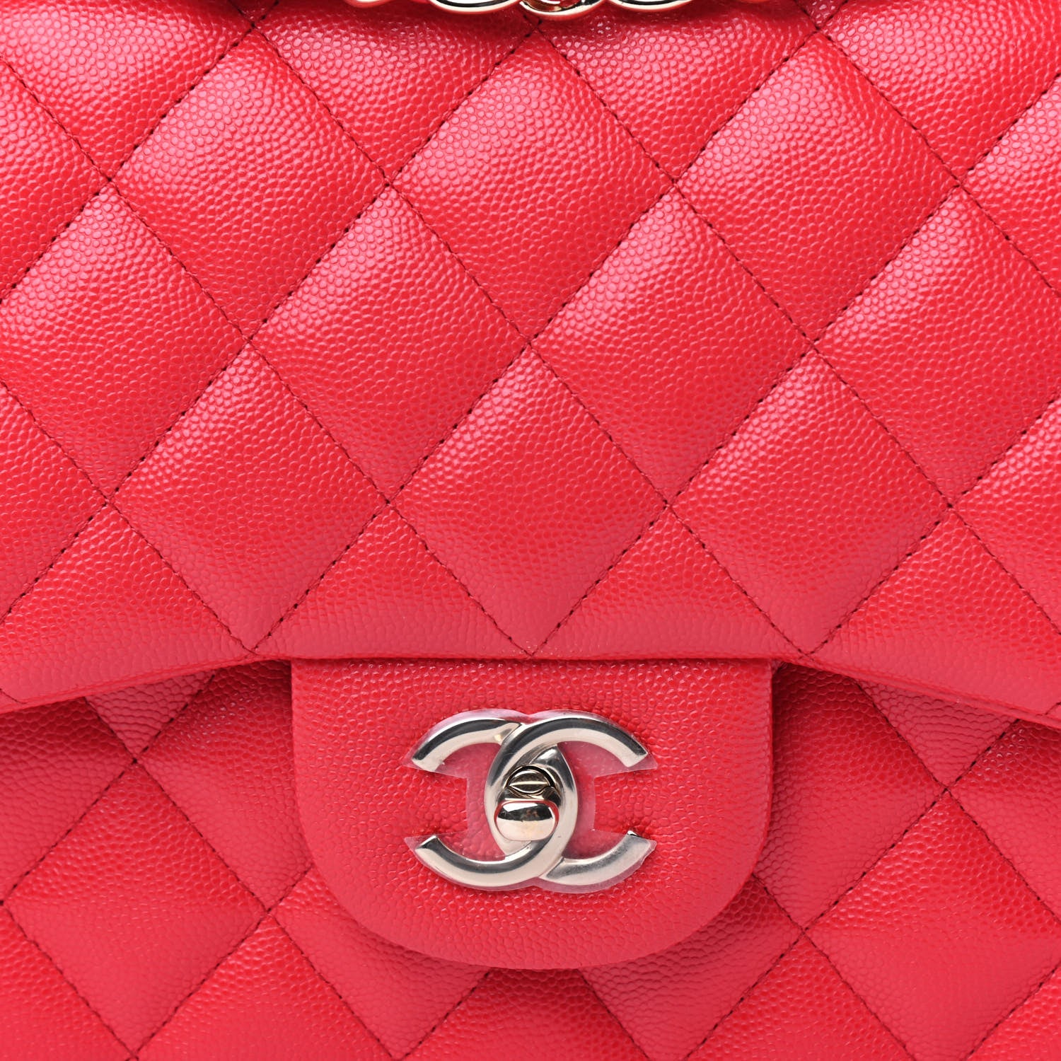 Chanel Caviar Quilted Jumbo Double Flap Red 10 of 10