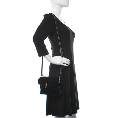 Saint Laurent Velvet Y Quilted Monogram Toy Loulou Chain Satchel French Black 2 of 10