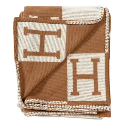 Hermes Wool Cashmere Avalon Blanket Ecru Camel 2 of 3