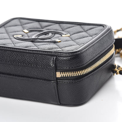 Chanel Caviar Quilted Small CC Filigree Vanity Case Black 9 of 10