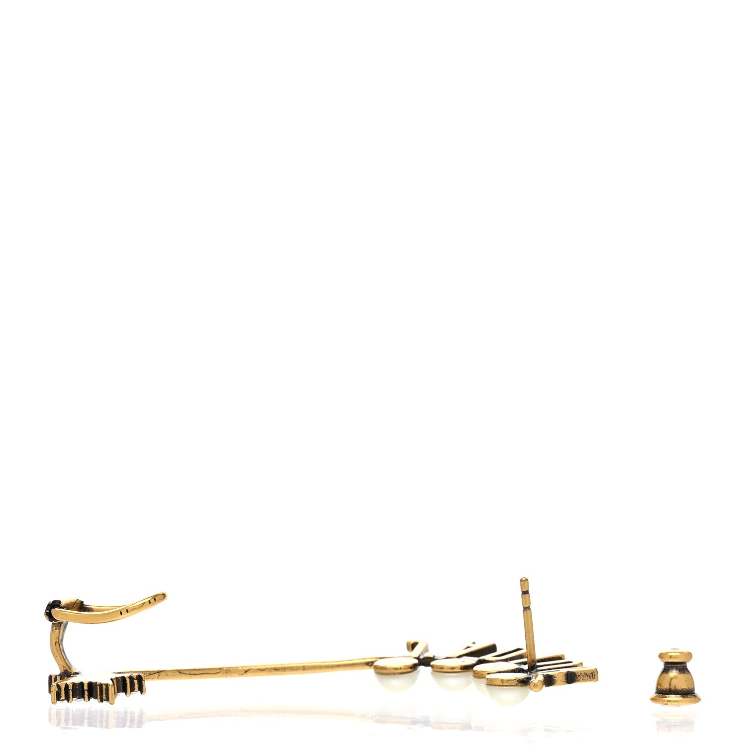 Christian Dior Pearl Crystal J'Adior Star Ear Cuff Gold White 3 of 3